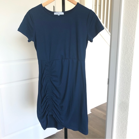 THE VANITY ROOM by NORDSTROM Side Ruched Bodycon Indigo Dress Size S - Picture 3 of 5